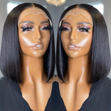 Bone Straight Bob Wig 13x4 Lace Front Human Hair Wigs, Brazilian Short Bob Wig Pre Plucked Straight Human Hair Lace Frontal Wigs