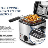 1.5 Quart Deep Fryer Stainless Steel Air Fryer Oven Electric Deep Fryer