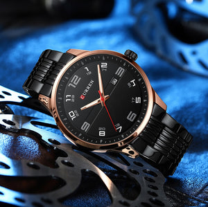 CURREN Business Men Luxury Watches Stainless Steel Quartz Wrsitwatches Male Auto Date Clock with Luminous Hands