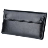 Genuine Leather Wallet Women Fashion Money Bag with Magnetic Buckle Long Wallet Pocket Handbag Leather Card Holder for Women