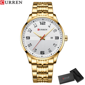 CURREN Business Men Luxury Watches Stainless Steel Quartz Wrsitwatches Male Auto Date Clock with Luminous Hands