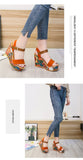 Summer Woman Pumps Ethnic 10cm Women Sandals Floral-cloth Wedges Shoes Ladies Party High Heels 2022 Thick Platform Female Heels