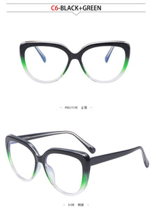 55158 Cat Eyes Retro Optical Glasses Frame Women Round Oversized Eyeglasses Frames TR90 Spectacles Clear Lenses Glasses