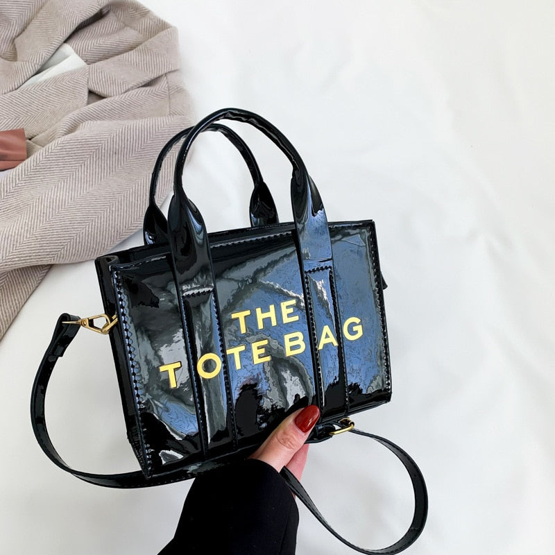 Fashion Patent Leather Handbag, Elegant Crossbody Bag, Women's Top Ring  Satchel Purse