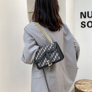 Luxury Designer Brand Women Chain Bag Letter Leather Crossbody Bag For Women Shoulder Bag Messenger Female Casual Fashion Clutch