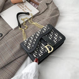 Luxury Designer Brand Women Chain Bag Letter Leather Crossbody Bag For Women Shoulder Bag Messenger Female Casual Fashion Clutch