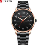 CURREN Business Men Luxury Watches Stainless Steel Quartz Wrsitwatches Male Auto Date Clock with Luminous Hands