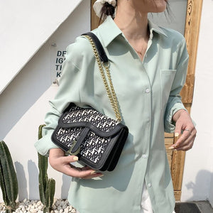 Luxury Designer Brand Women Chain Bag Letter Leather Crossbody Bag For Women Shoulder Bag Messenger Female Casual Fashion Clutch