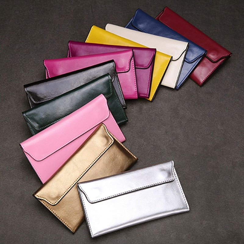 Leather Korean Fashion Wallet, Colors Women Hasp Long Wallet