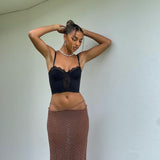 Women Elegant Fashion Hot Sexy Bandage Maxi Skirts , Clubwear Party Hollow Out High Waist Skirts Bottom Clothes