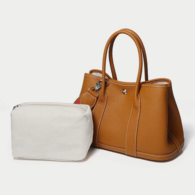 30Cm Luxury Designer Cowhide Handbag Classic Genuine Leather Tote Platinum Bag Fashion Large Capacity Women Shoulder Bags